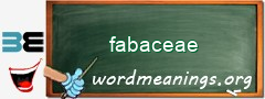 WordMeaning blackboard for fabaceae